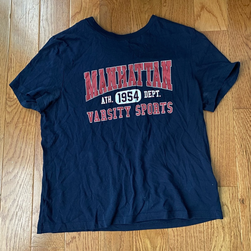 Manhattan varsity sports crop top